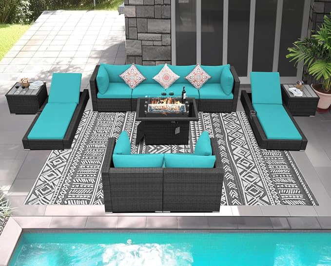 NICESOUL 11 Piece Sectional Patio Set - Image 2