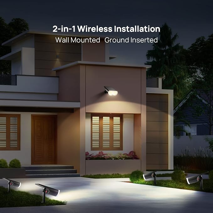 Consciot Solar Spot Lights Outdoor, 16 LEDs IP67 Waterproof Auto On/Off - Image 4