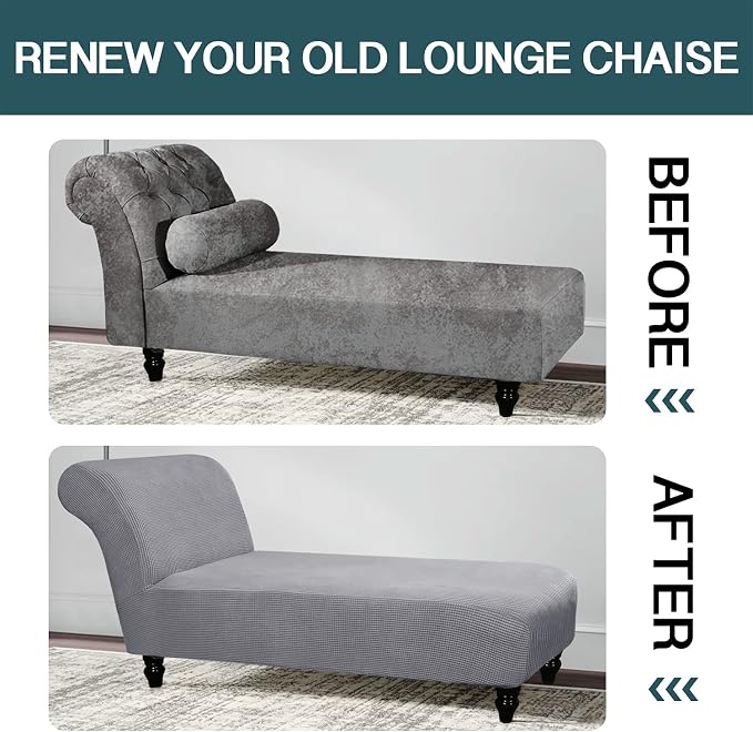FantasDecor Chaise Lounge Cover Stretch Armless Chair Slipcover - Image 6