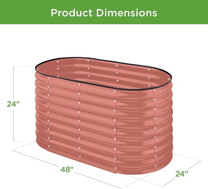 Best Choice Products 4x2x2ft Outdoor Metal Raised Garden Bed, Oval Deep Root - Image 7