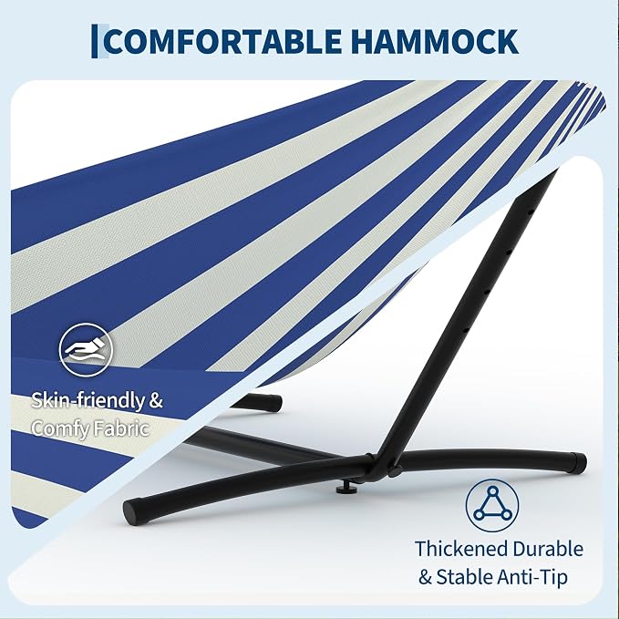 2 Person Hammocks with Stand for Outside, Double Hammocks Portable Space Saving - Image 7