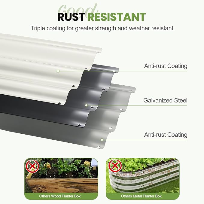 G GOOD GAIN 4-in-1 Adjustable Raised Garden Bed Kit | Galvanized Planter Boxes - Image 4