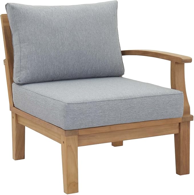Modway Marina Premium Grade A Teak Wood Outdoor Patio Right-Facing Sofa in - Image 3
