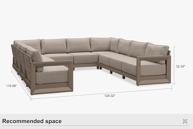 PURPLE LEAF Patio Furniture Set U-Shaped Outdoor Couch - Image 9