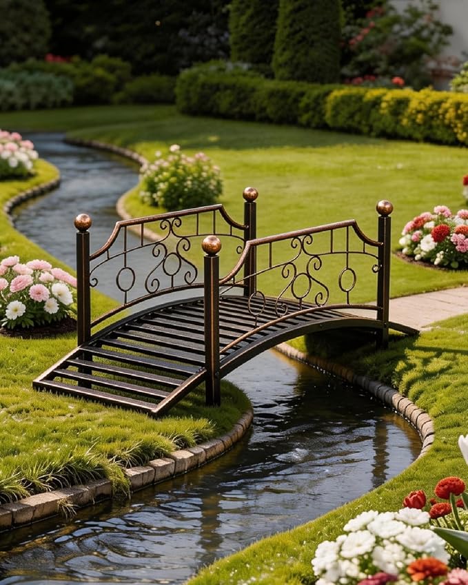 Outvita Metal Garden Bridge for Outdoor, Elegant Decorative Bridge - Image 7