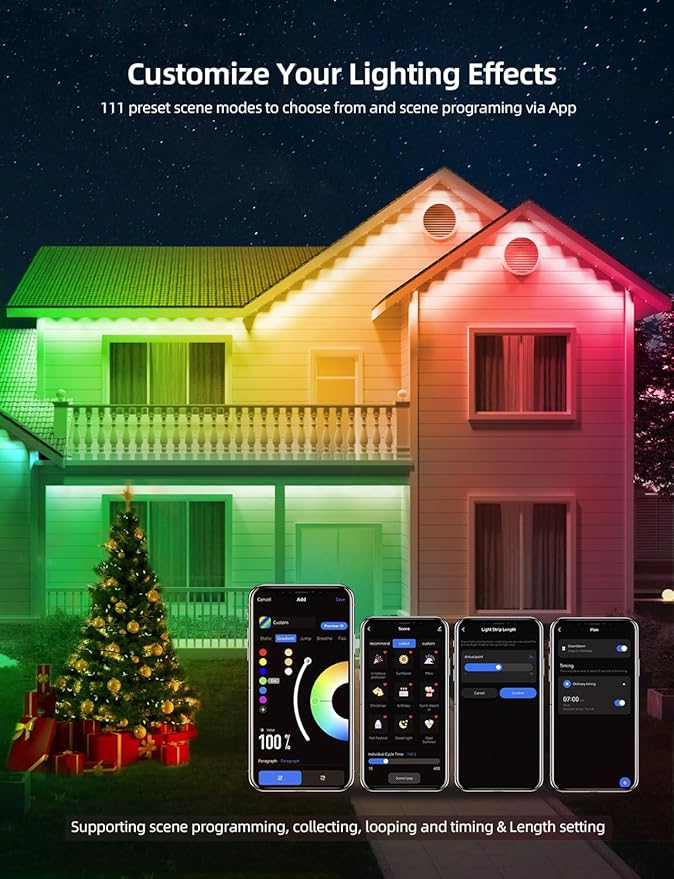 APPECK Permanent Outdoor Lights 100ft - Image 4