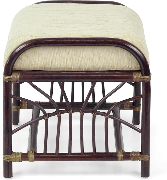 Krit Handmade Rattan Wicker Ottoman Footstool - Image 9