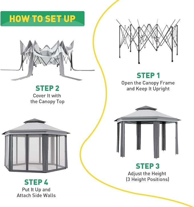 Pop Up Canopy Tent 13x13 Ft Instant Gazebo - Image 2