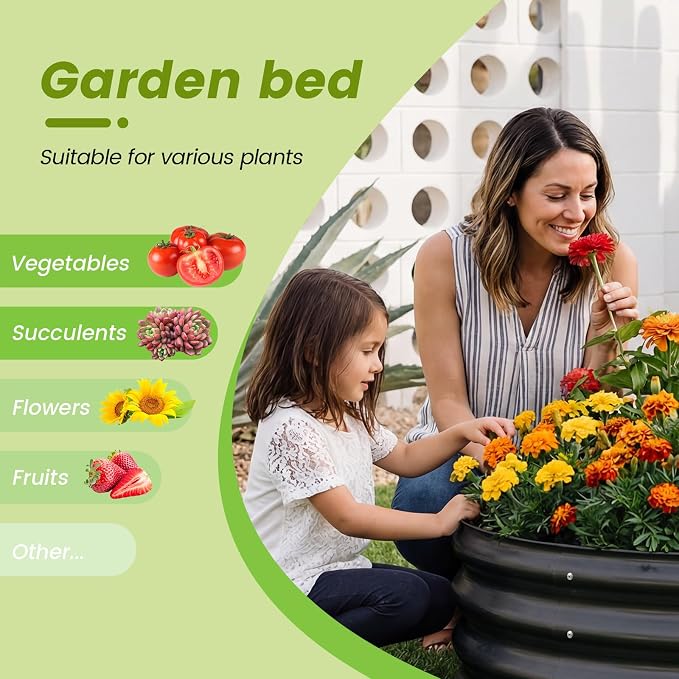 AHEONLAR 3Pack 2x2x1 ft Round Galvanized Raised Garden Bed Kit Round Metal - Image 4