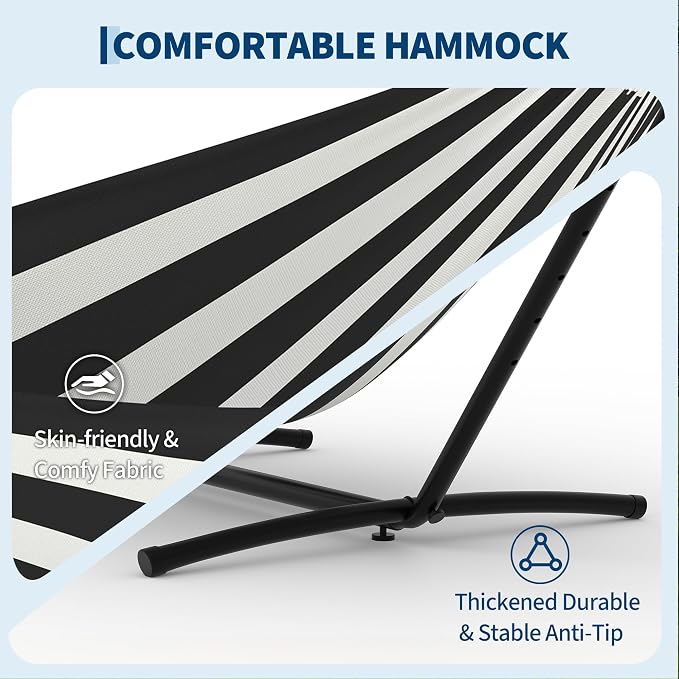 2 Person Hammocks with Stand for Outside, Double Hammocks Portable Space Saving - Image 7