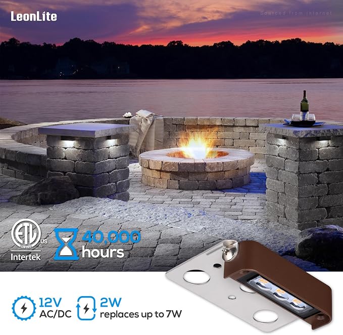 LEONLITE 4 Inch LED Hardscape Lighting, Update Retaining Wall Lights, LED - Image 3