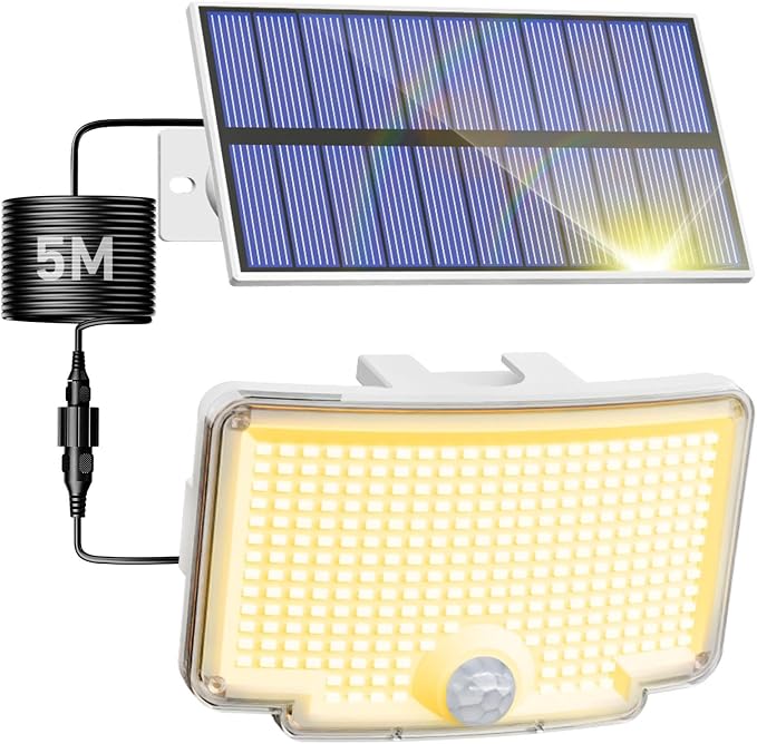 Peasur 1 Pack Solar Motion Lights Outdoor, 318 LED Solar Security Light by Peasur