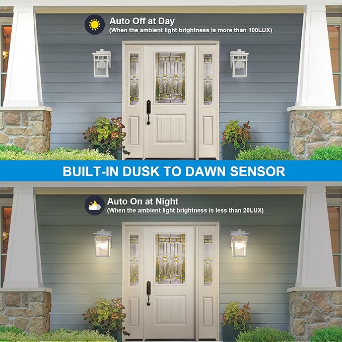 Outdoor Porch Light with GFCI Outlet Built in, Dusk to Dawn Outdoor Wall - Image 4