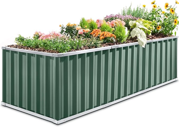 KING BIRD 101" x 36" x 24" Galvanized Raised Garden Bed 2 Installation Methods by KINGBIRD