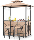 Tangkula 3-Piece Patio Bar Set, Grill Gazebo & 2 Bar Stools by TANGKULA