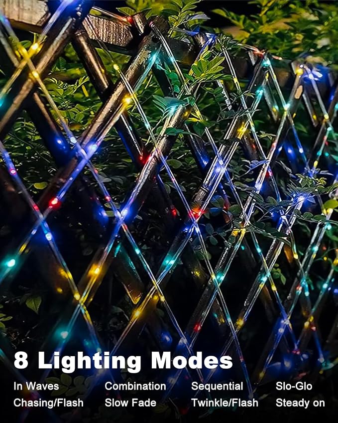btfarm Solar Rope Lights Outdoor, 120LED 46FT Solar String Lights Outside - Image 3