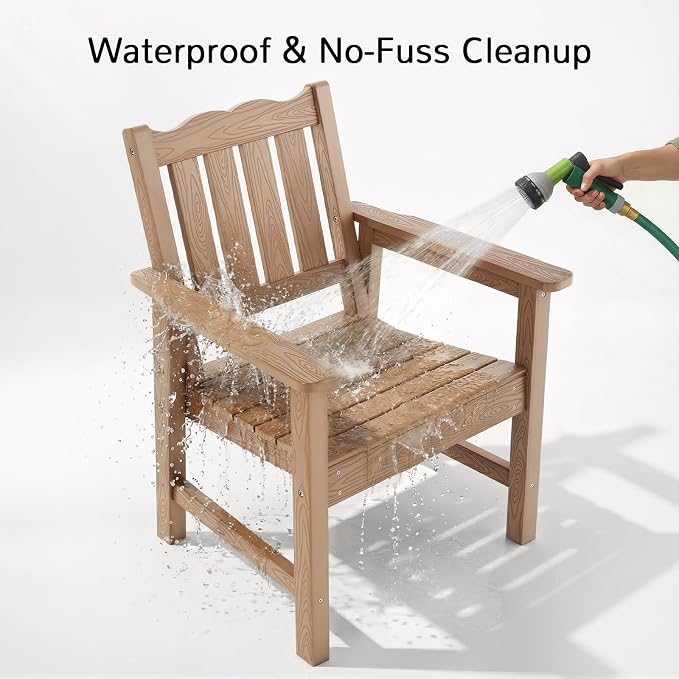 Stoog All-Weather Garden Bench & Chairs Set, 3-Piece Patio Furniture Set - Image 9