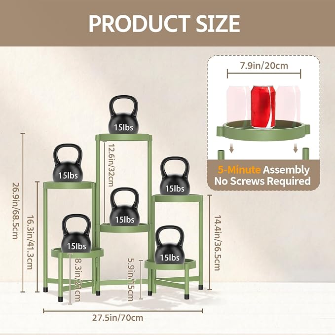 LASZOLA 6 Tiered Folding Plant Stand Indoor - Image 2