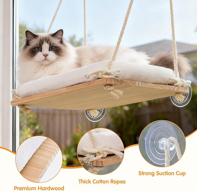 Cat Window Perch, Rustic Cat Hammock Bed - Image 4