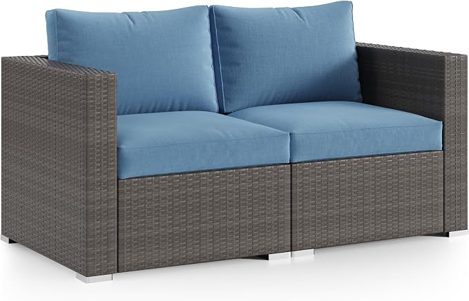 Wisteria Lane Patio Furniture Set, 2 Pieces Wicker Outdoor Furniture Patio Couch - Image 7