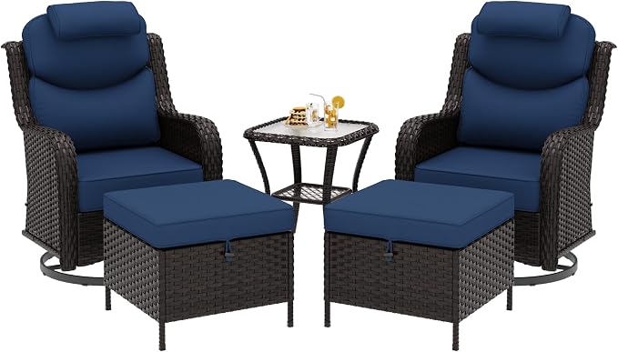 Patio Swivel Rocker Chairs of 2 by Meetleisure-LeisureLiving