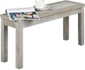 VINGLI Outdoor Wooden Bench, 40” Porch Bench Outdoor Backless Garden Bench by VINGLI