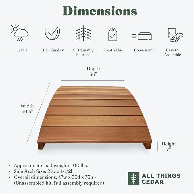 All Things Cedar Wooden Bridge, Outdoor Garden Walkway - Image 2
