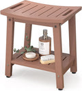 Shower Bench for Inside Shower, Teak Brown HDPE Shower Stool Waterproof by BEKVEMLIVING