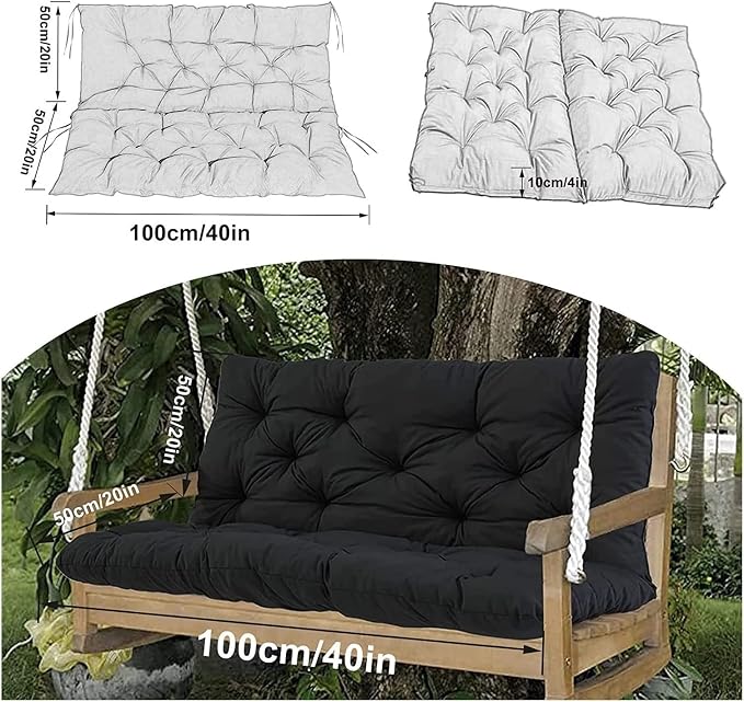Swing Cushion Replacement Outdoor Porch Waterproof Bench Cushion 2-3 Seater - Image 7