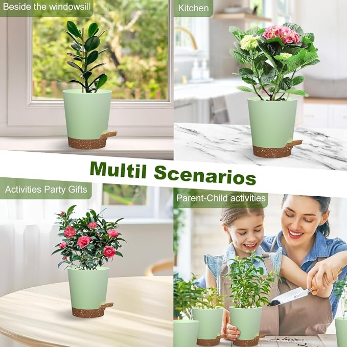 Self Watering Pots, 4 inch Flower Pots - Image 6
