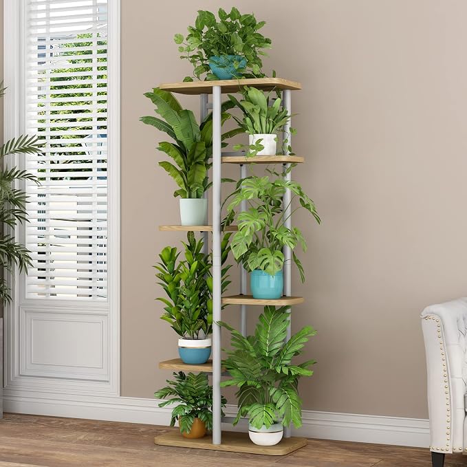 LINZINAR Plant Stand 6 Tier 7 Potted Multiple Flower Pot Holder Shelf Indoor - Image 3