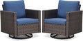 Belord Wicker Chairs Outdoor Bistro Set Oversize Patio Swivel Rocker, Rattan by Belord