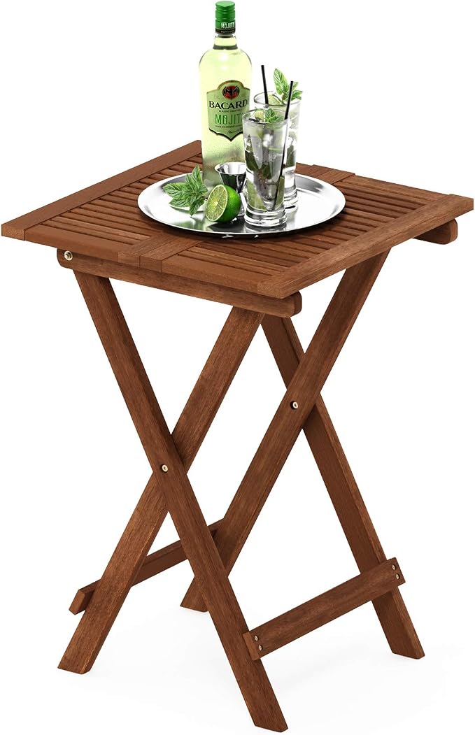 Furinno FG18065 Tioman Hardwood Patio Furniture Folding Table in Teak Oil by Furinno-FitsYourSpaceFitsYourBudget