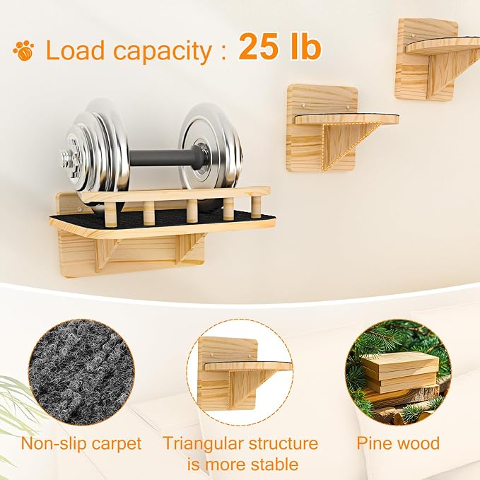 XiaZ Cat Wall Shelves, Cat Wide Climber Shelf - Image 5