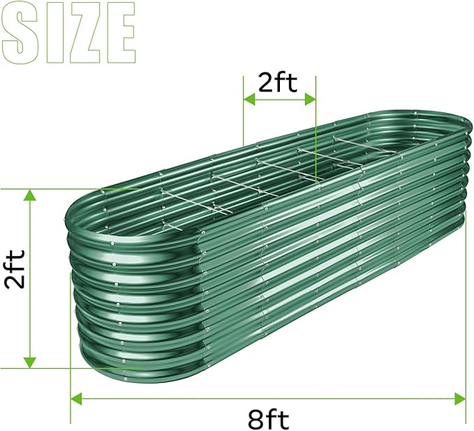 Land Guard 8×2×2ft Galvanized Raised Garden Bed Kit, Raised Garden Boxes Outdoor - Image 2