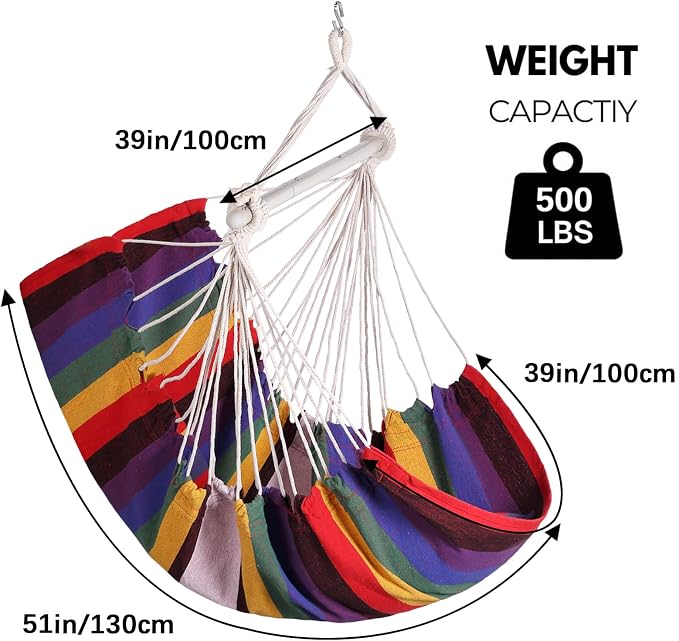 Hammock Chair Hanging Rope Swing, Topind Hanging Chair - Image 4