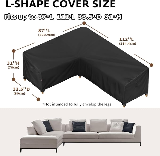 iBirdie Outdoor Patio Furniture Cover fit 87" x 112", Waterproof Weatherproof - Image 2