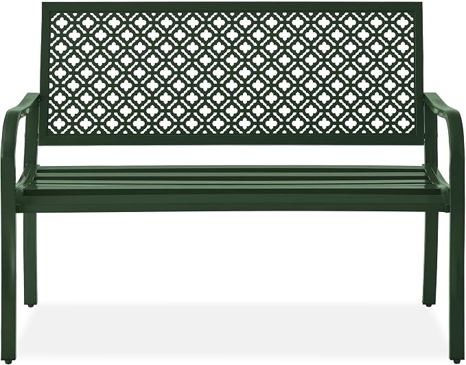 Best Choice Products Outdoor Bench 2-Person Metal Steel Benches Furniture by BestChoiceProducts