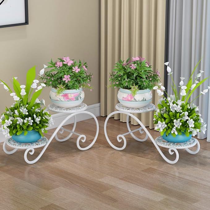2 Tier White Plant Stand for Indoors, Beautiful Appearance And Cute Shape. - Image 3