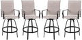 Vongrasig 4 Piece Patio Swivel Bar Chairs, All Weather Metal Textile High by Vongrasig