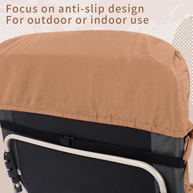 Tudomro 1 Pcs Brown 66'' Outdoor Chaise Lounge Cushion Waterproof Patio Lawn - Image 8