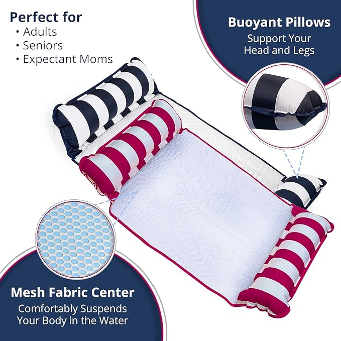 Aqua 4-in-1 Monterey Hammock Pool Float & Water Hammock, Inflatable Pool Floats - Image 3