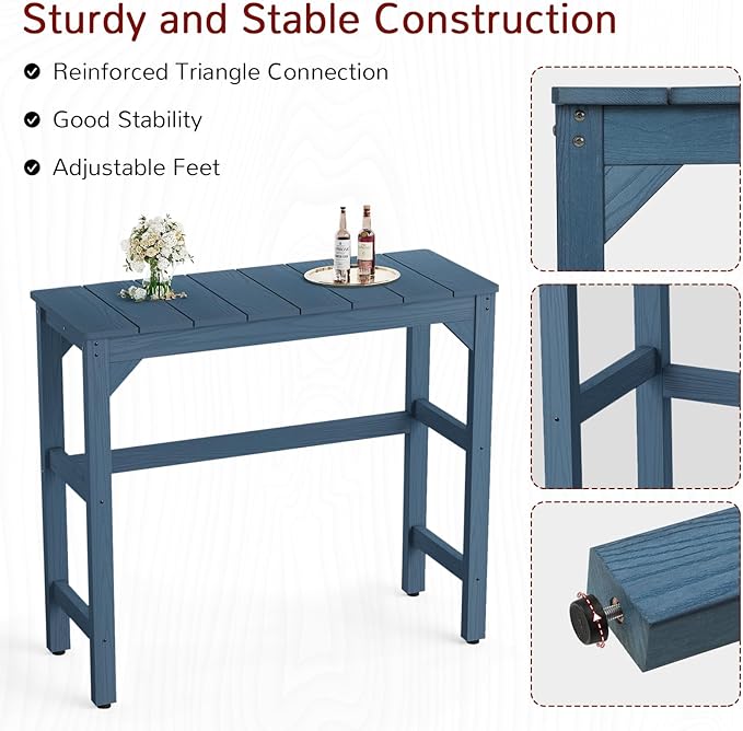 Stoog Patio Bar Table, All-Weather Outdoor Bar Height Table - Image 5