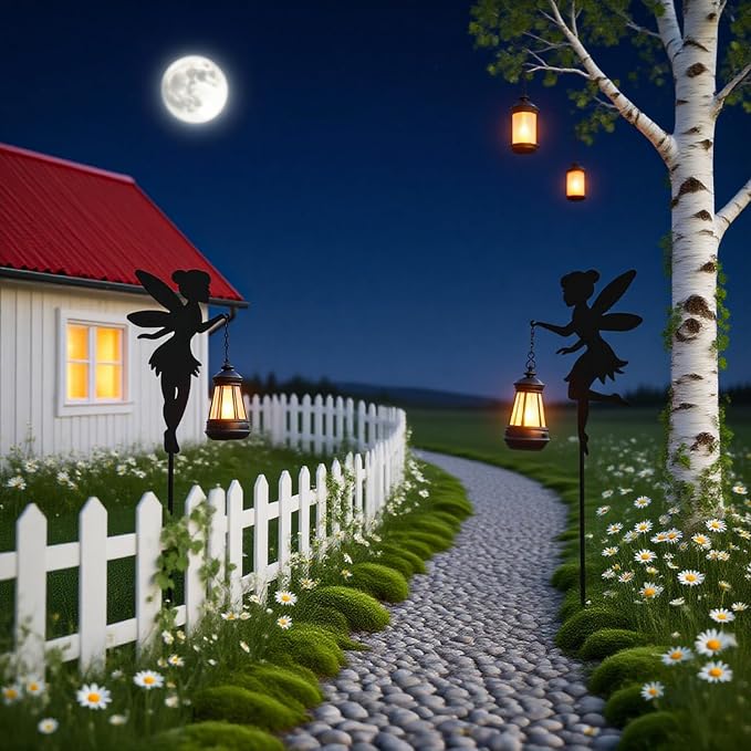 Solar Fairy Garden Stake Decorative Lantern Outdoor Waterproof, Outdoor Garden - Image 5