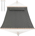 ANOW 2 Person Hammock with Spreader Bars and Detachable Pillow, Quilted Hammock by ANOW