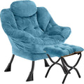 Lazy Chair with Folding Ottoman, Leisure Sofa Chair, Soft Fabric Armchair with by Congermom