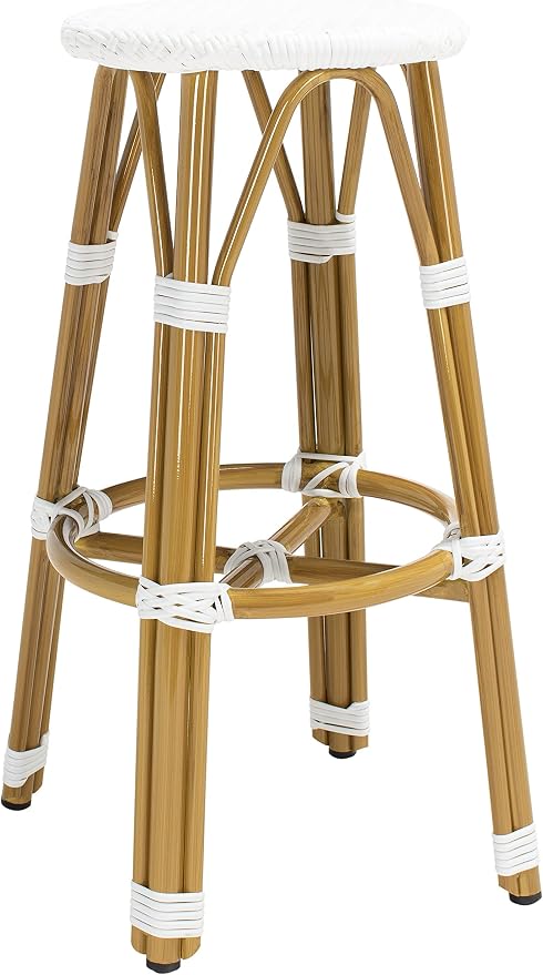 Safavieh PAT4018C Outdoor Collection Kelsey White 30-inch Bar Stool - Image 4