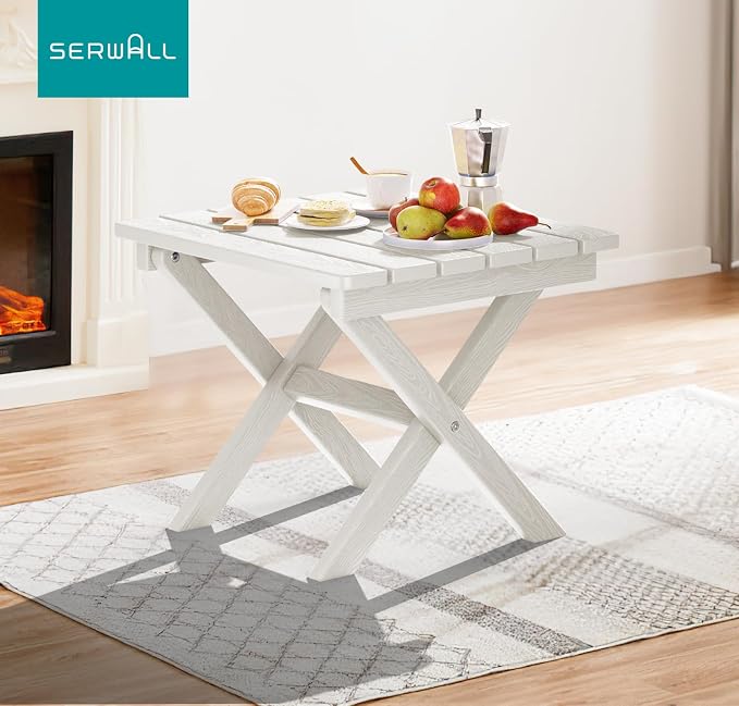 SERWALL Portable Folding Adirondack Table, HDPE Material Outdoor End Table - Image 8