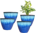 8 inch Plant Pots with Drainage Holes, Modern Glossy Finishing Planter by LesOasis