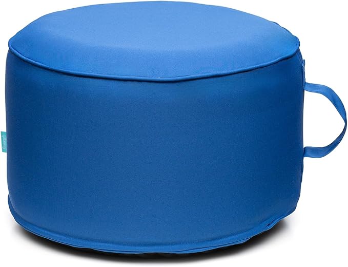 QILLOWAY Indoor/Outdoor Inflatable Stool, Round Ottoman, All Weather Foot Rest by QILLOWAY